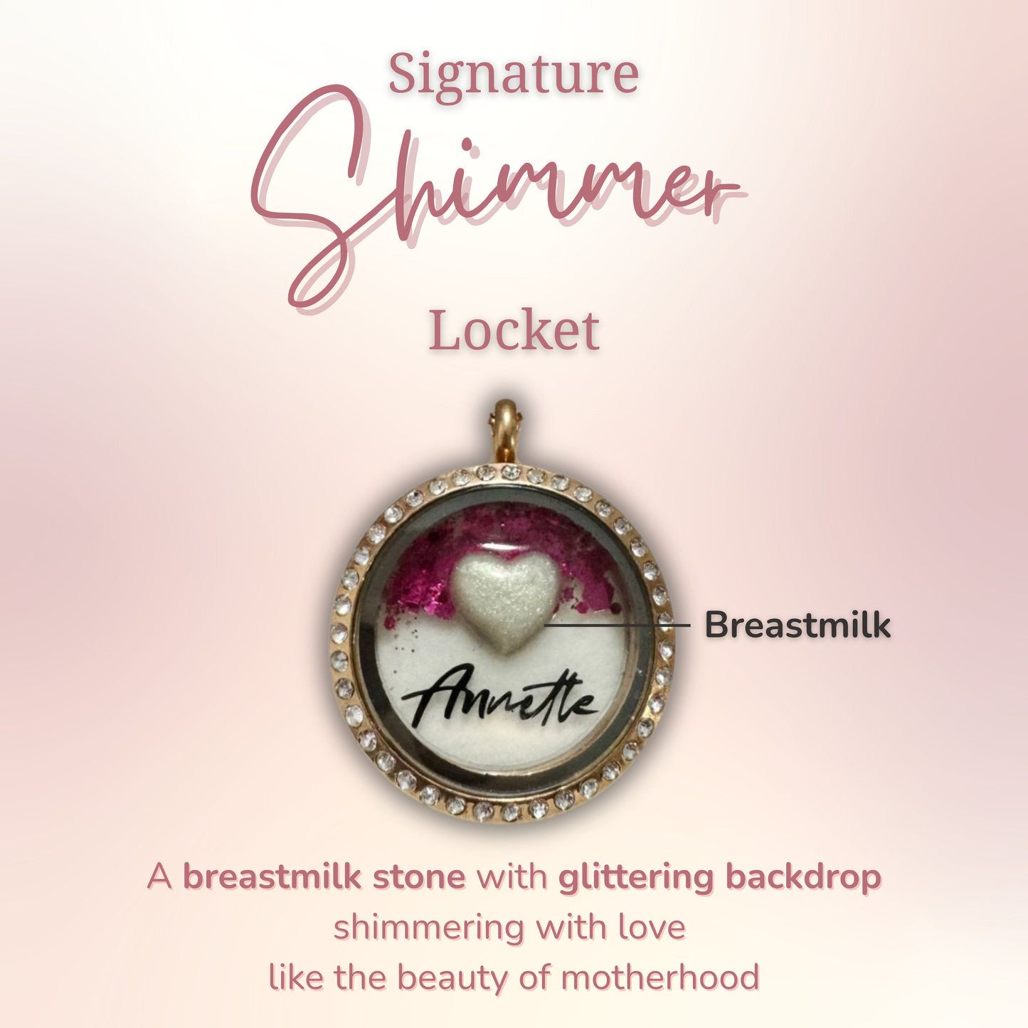 Signature Locket with Shimmer Background