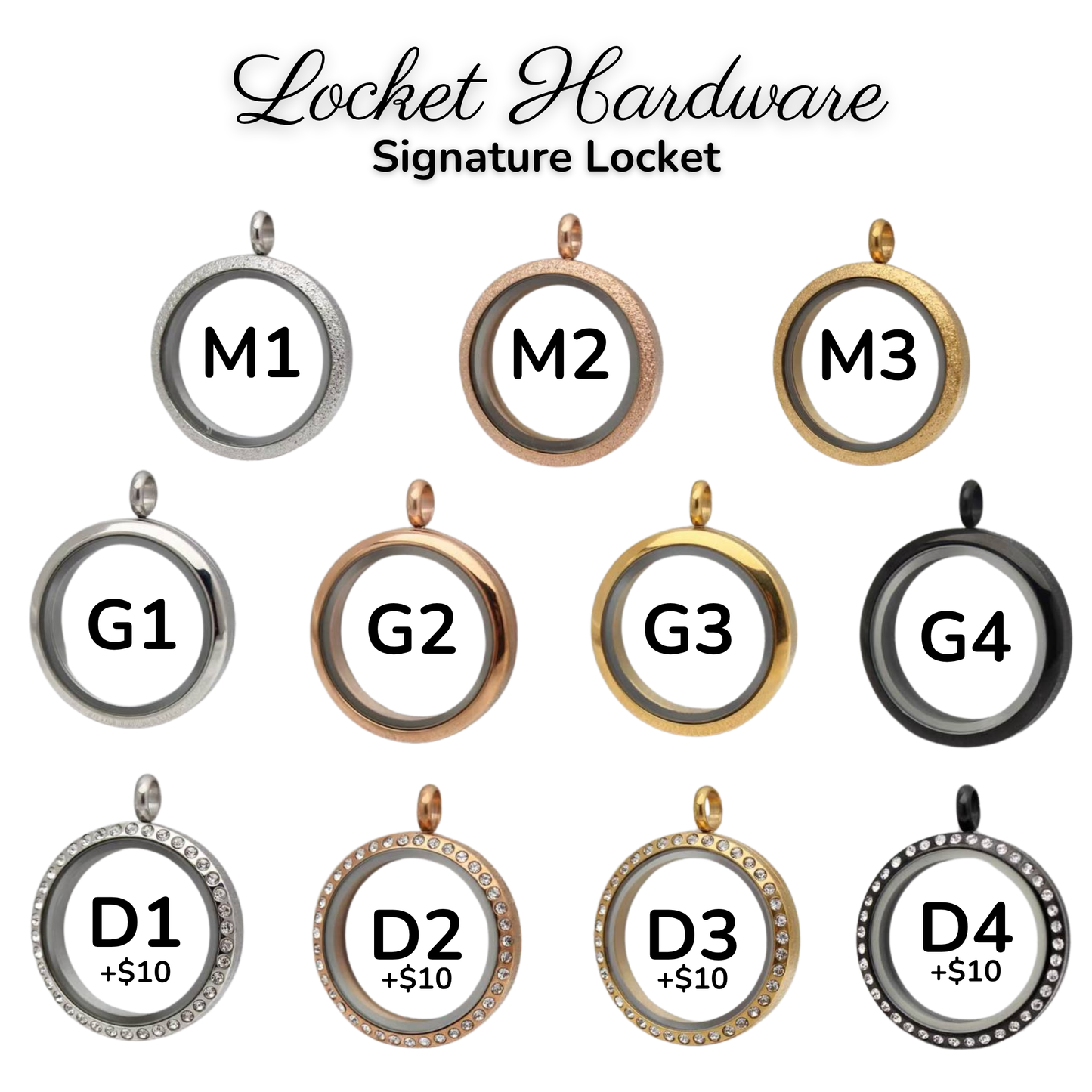 Signature Locket with Clear Background