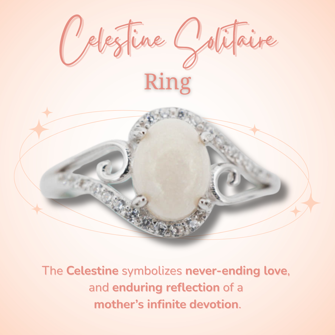 Celestine Solitaire Breastmilk Ring