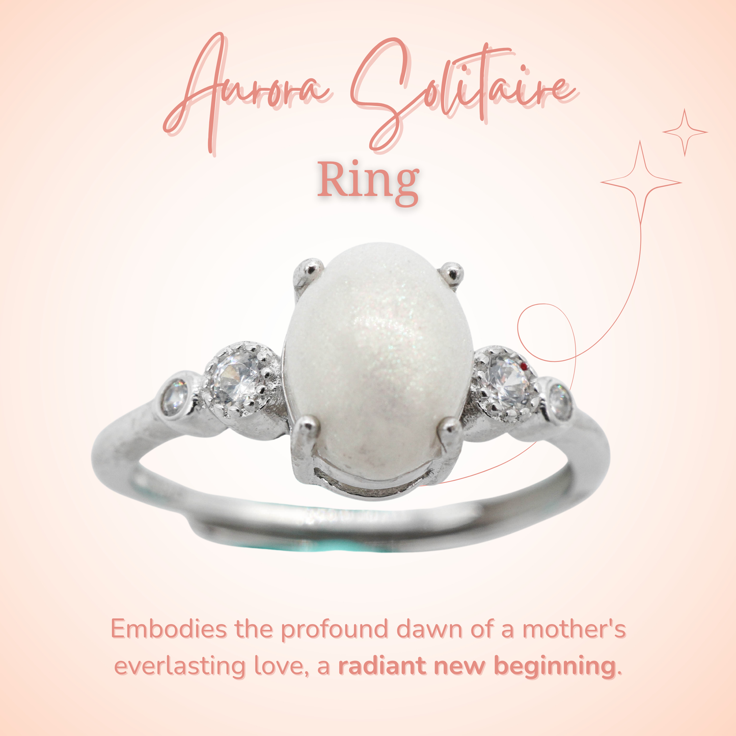 Aurora Solitaire Breastmilk Ring