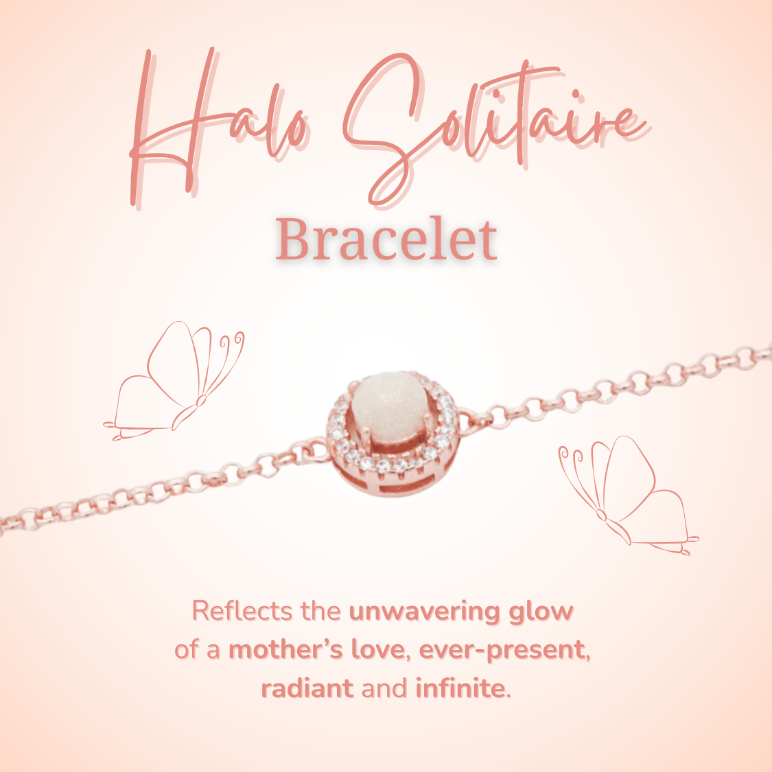 Halo Solitaire Breastmilk Bracelet