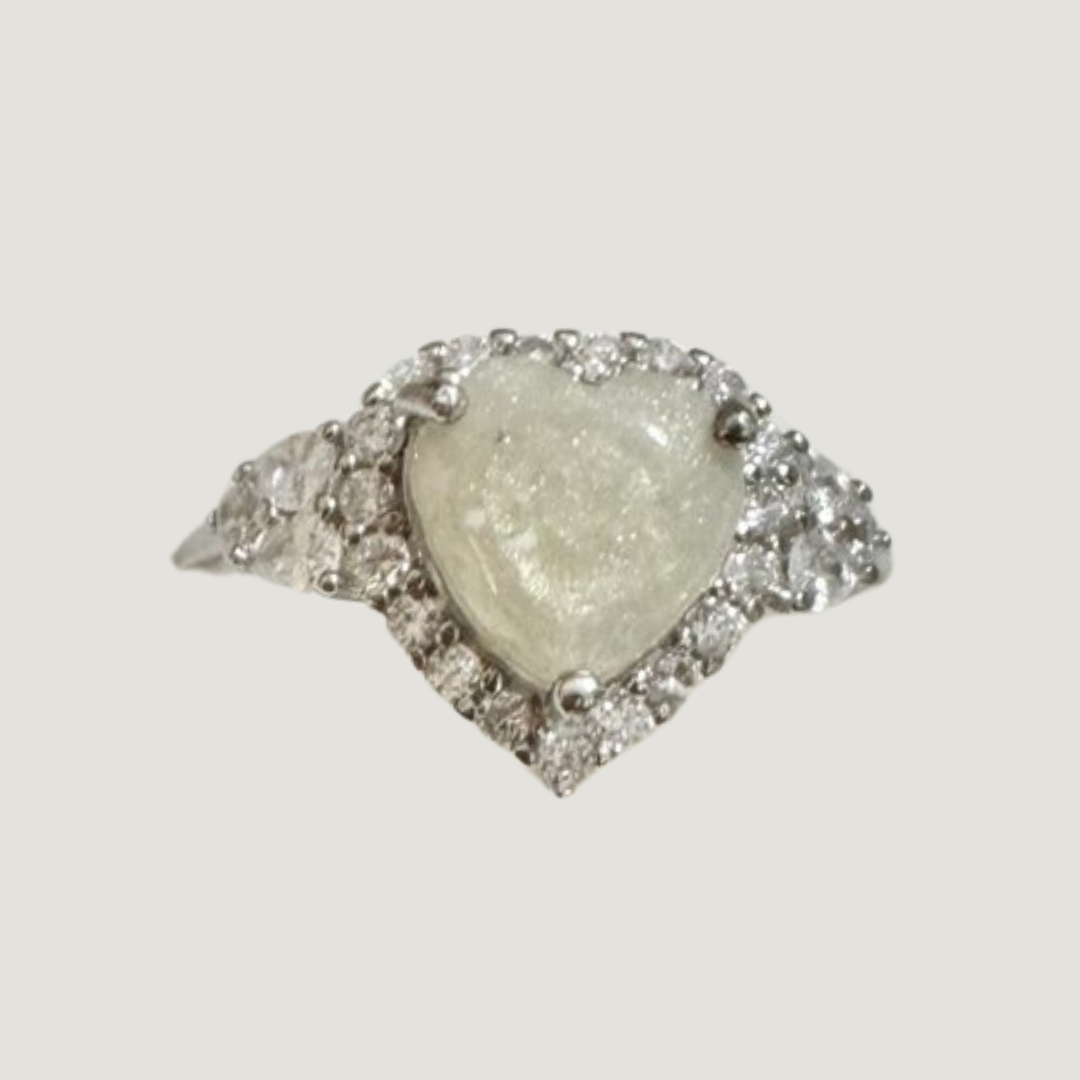 Heart Solitaire Breastmilk Ring