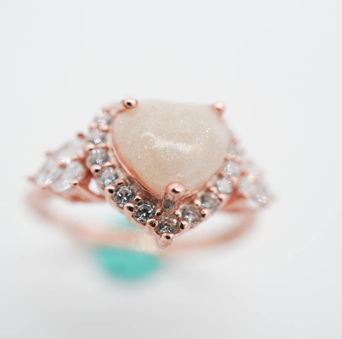 Heart Solitaire Breastmilk Ring