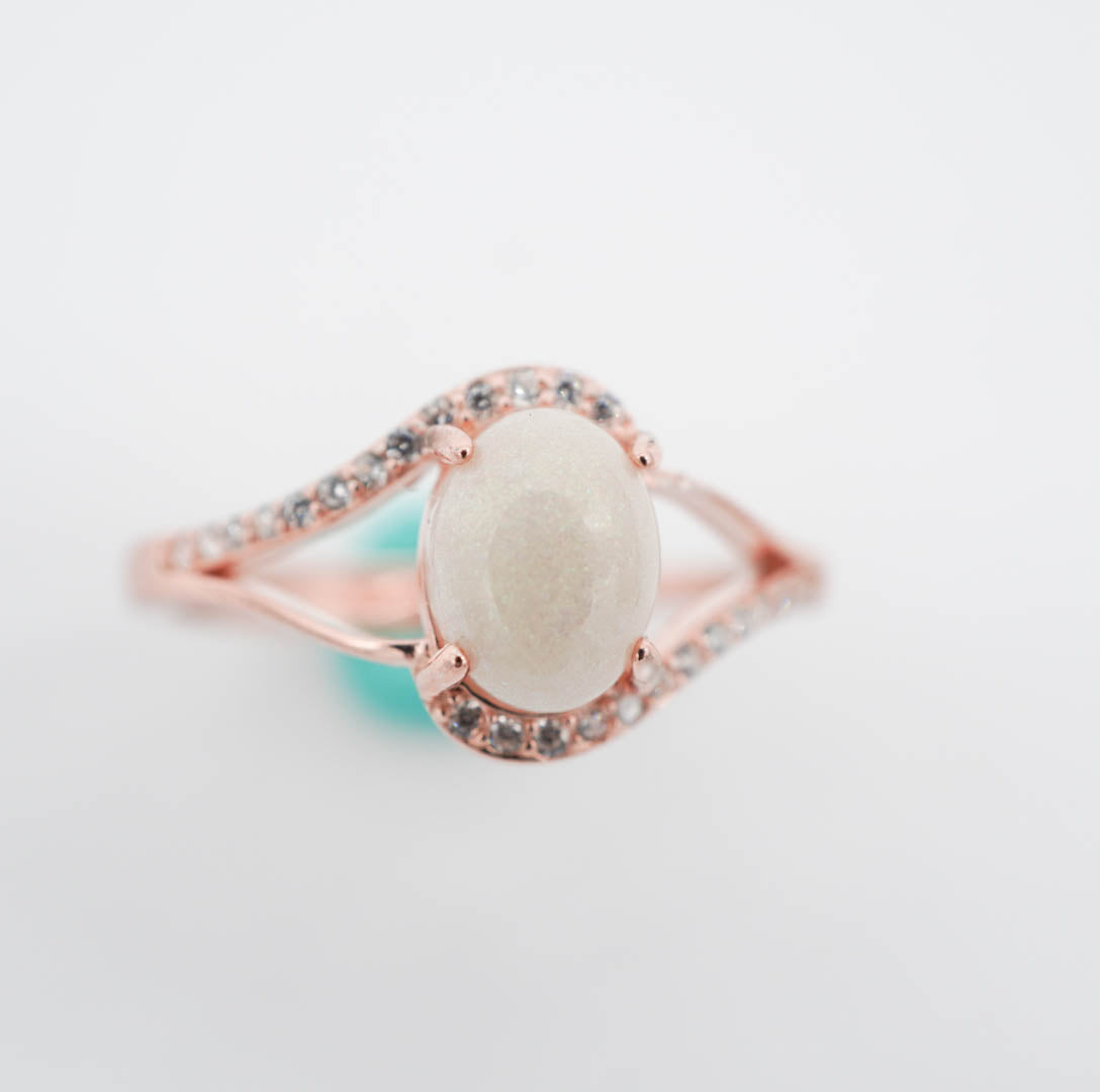 Celestine Solitaire Breastmilk Ring