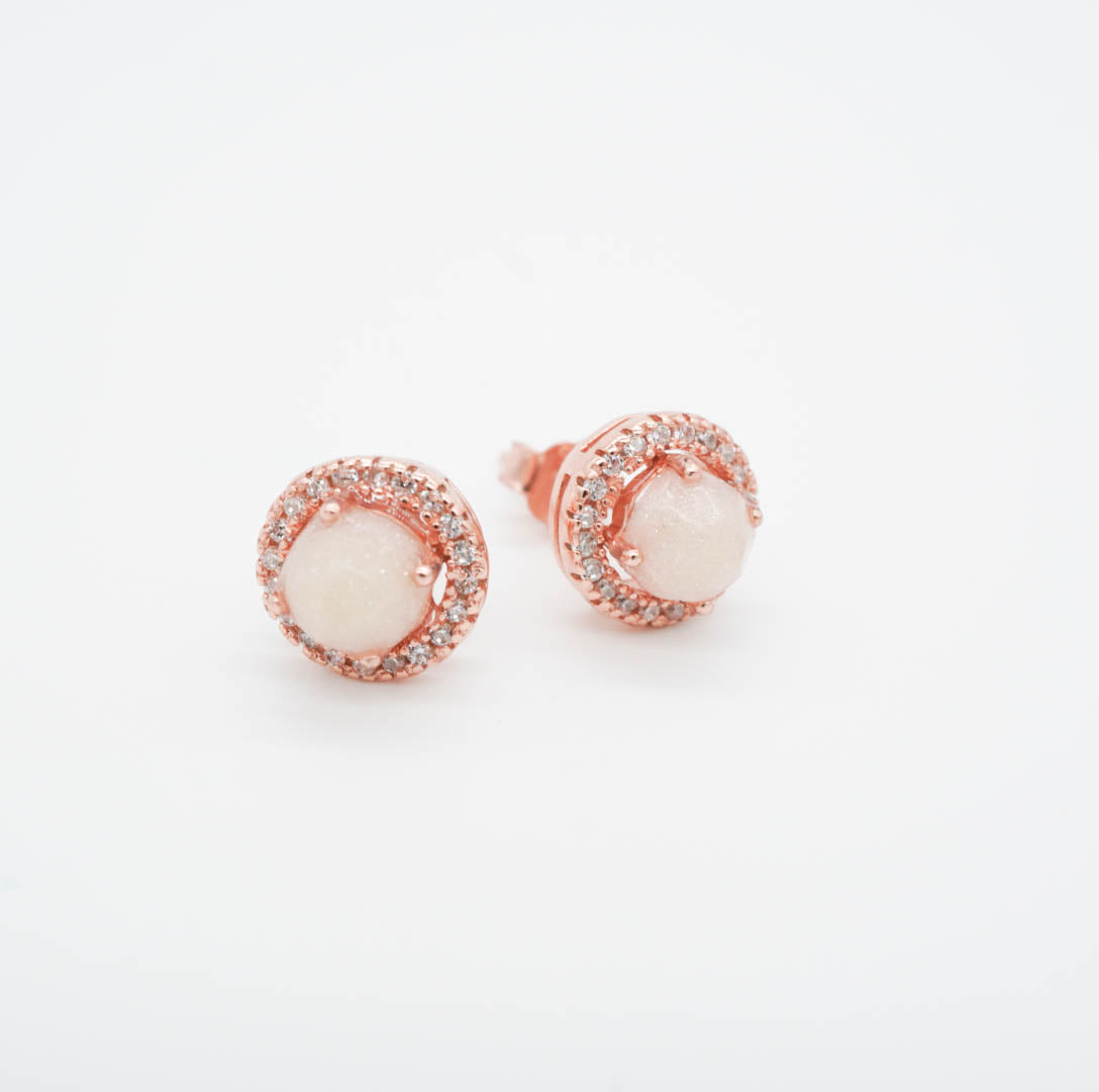 Halo Solitaire Breastmilk Ear Studs