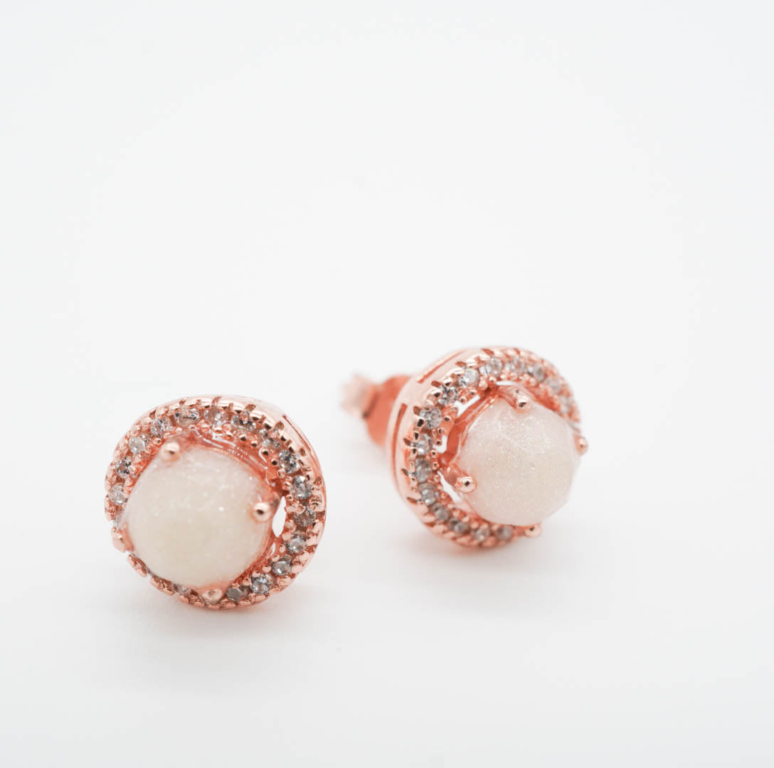 Halo Solitaire Breastmilk Ear Studs