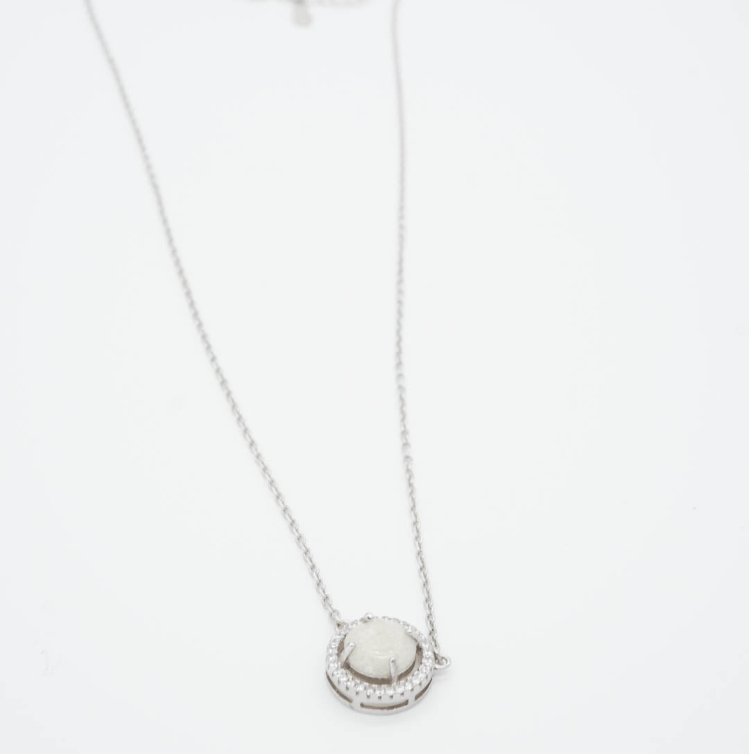Halo Solitaire Breastmilk Necklace