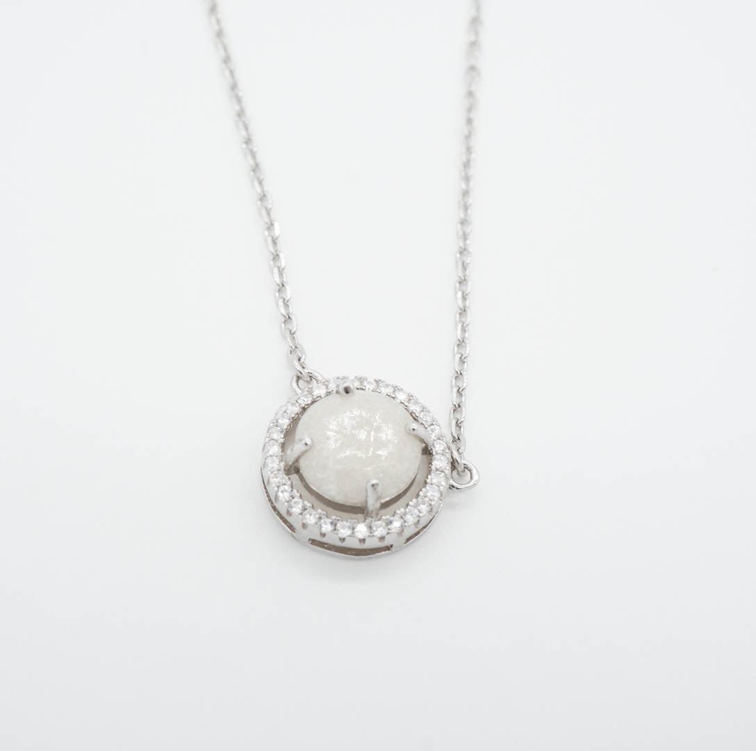 Halo Solitaire Breastmilk Necklace