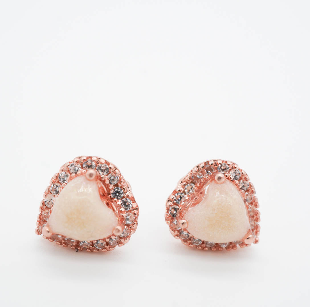 Heart Solitaire Breastmilk Ear Studs