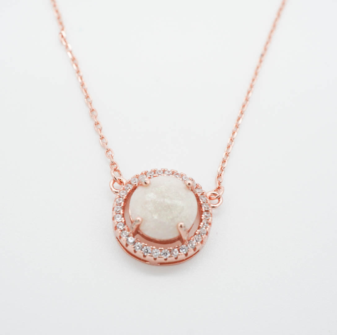 Halo Solitaire Breastmilk Necklace