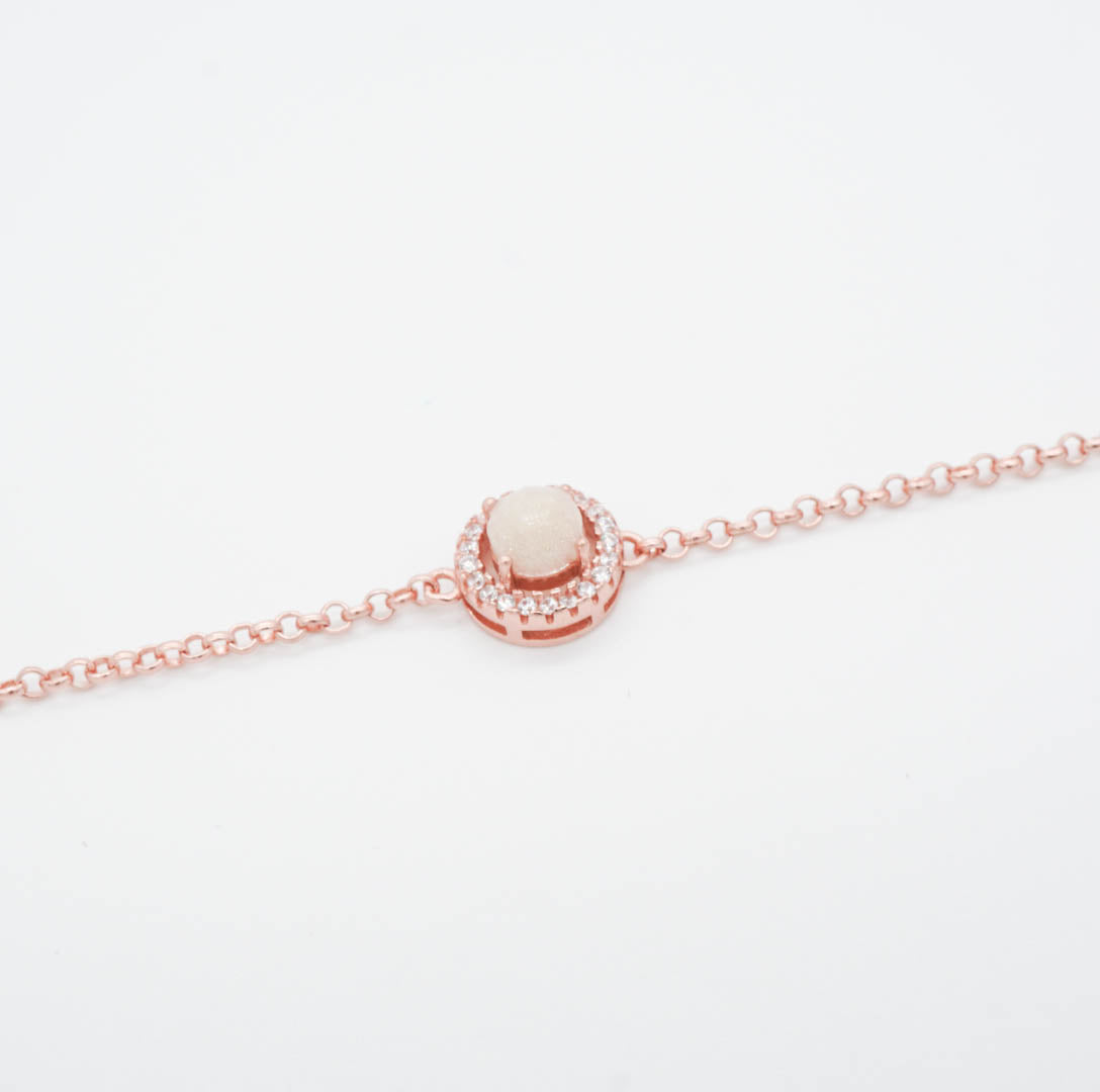 Halo Solitaire Breastmilk Bracelet
