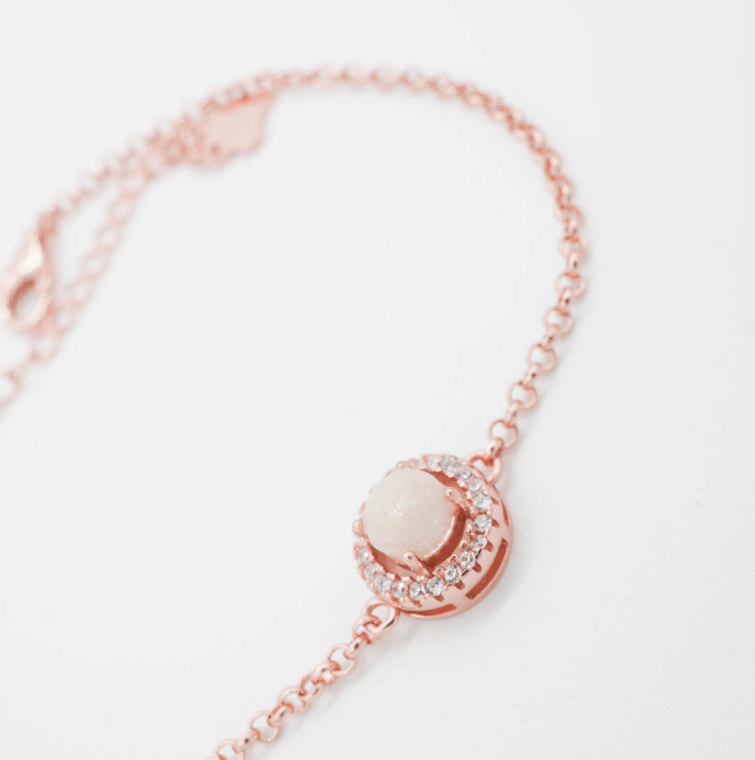 Halo Solitaire Breastmilk Bracelet