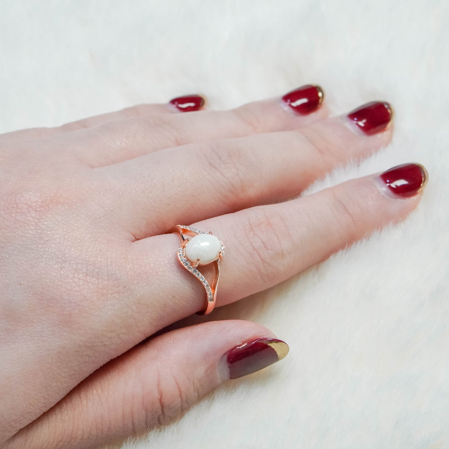 Celestine Solitaire Breastmilk Ring