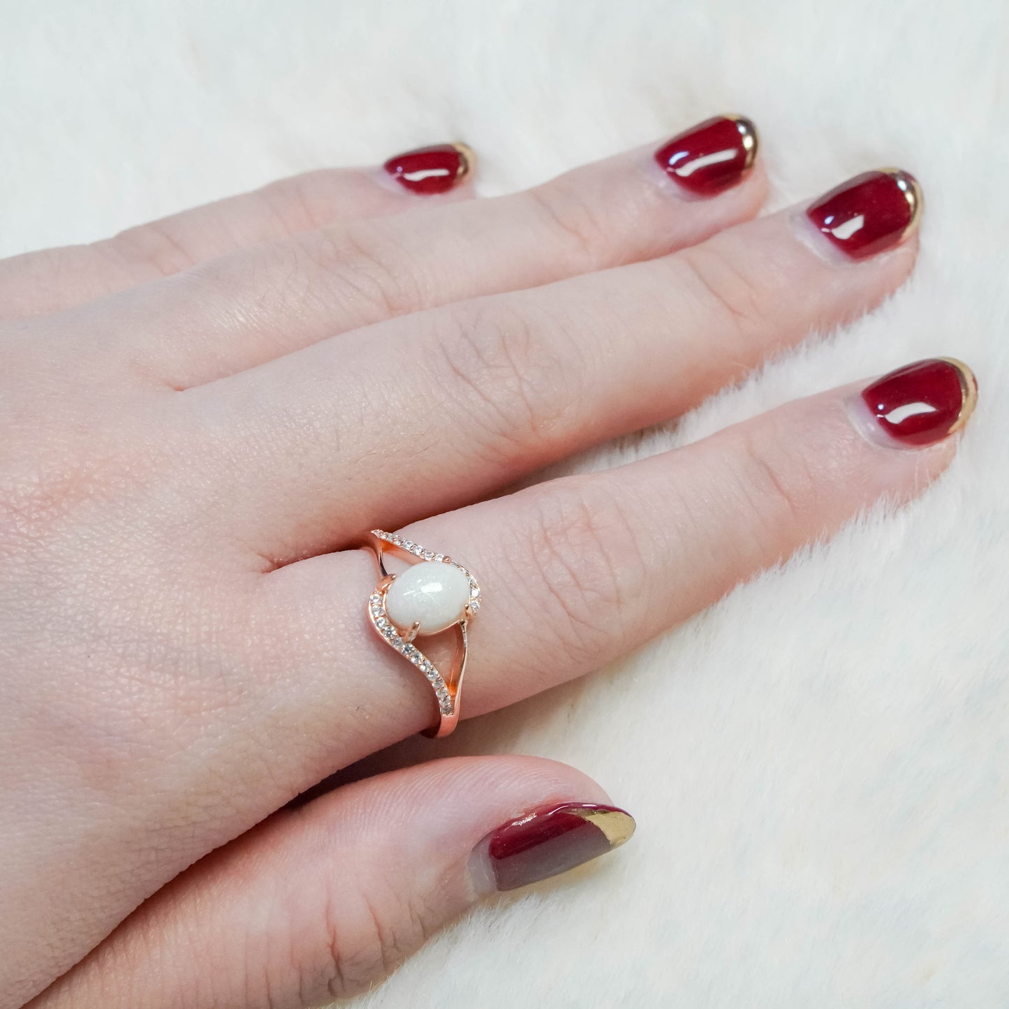 Celestine Solitaire Breastmilk Ring