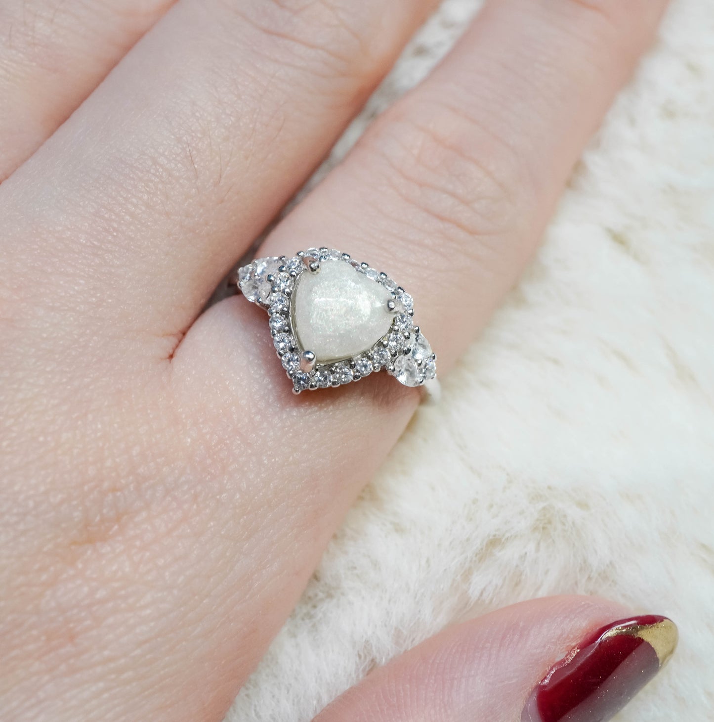 Heart Solitaire Breastmilk Ring