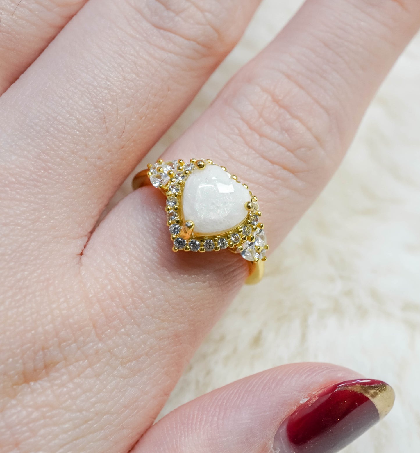 Heart Solitaire Breastmilk Ring
