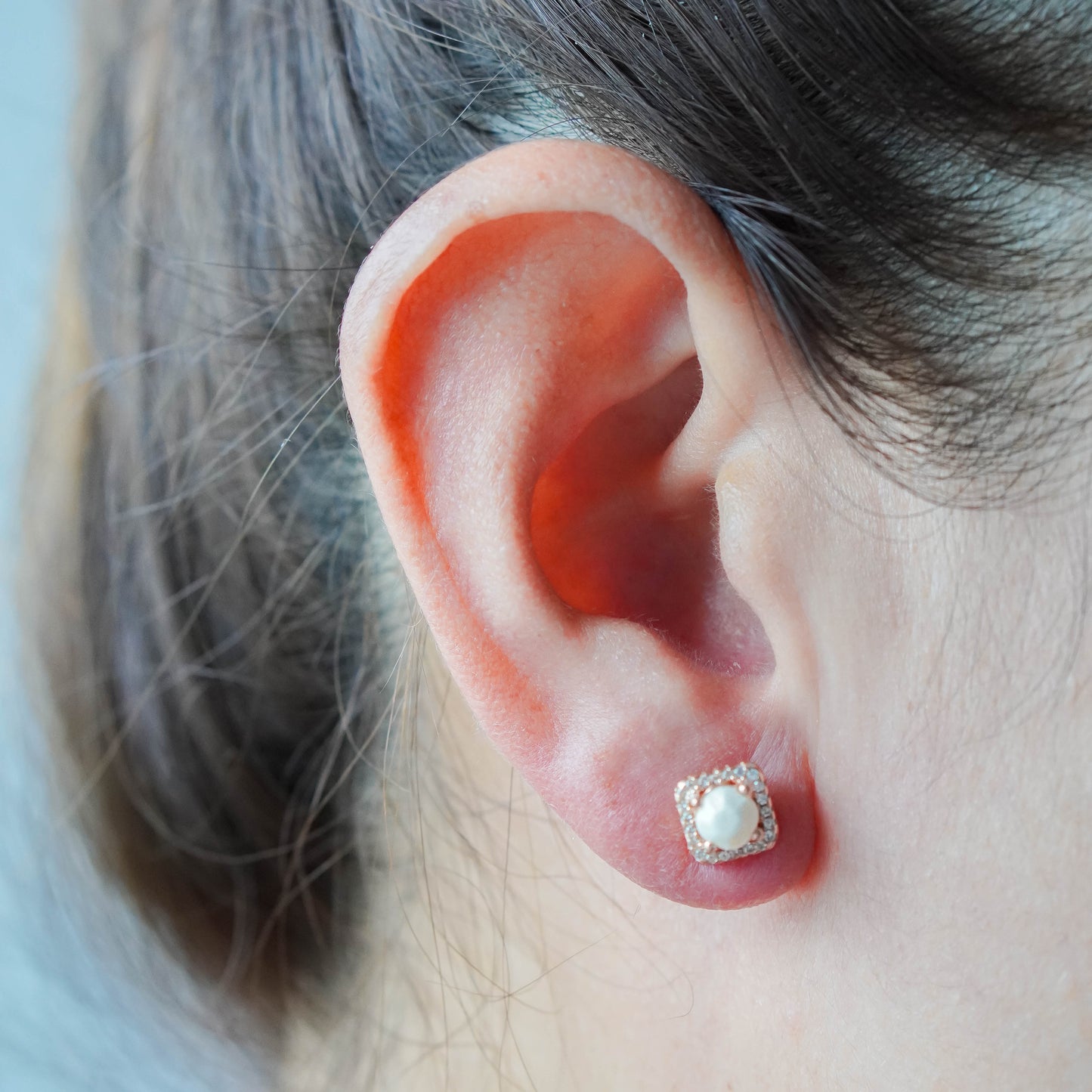 Princess Solitaire Breastmilk Ear Studs