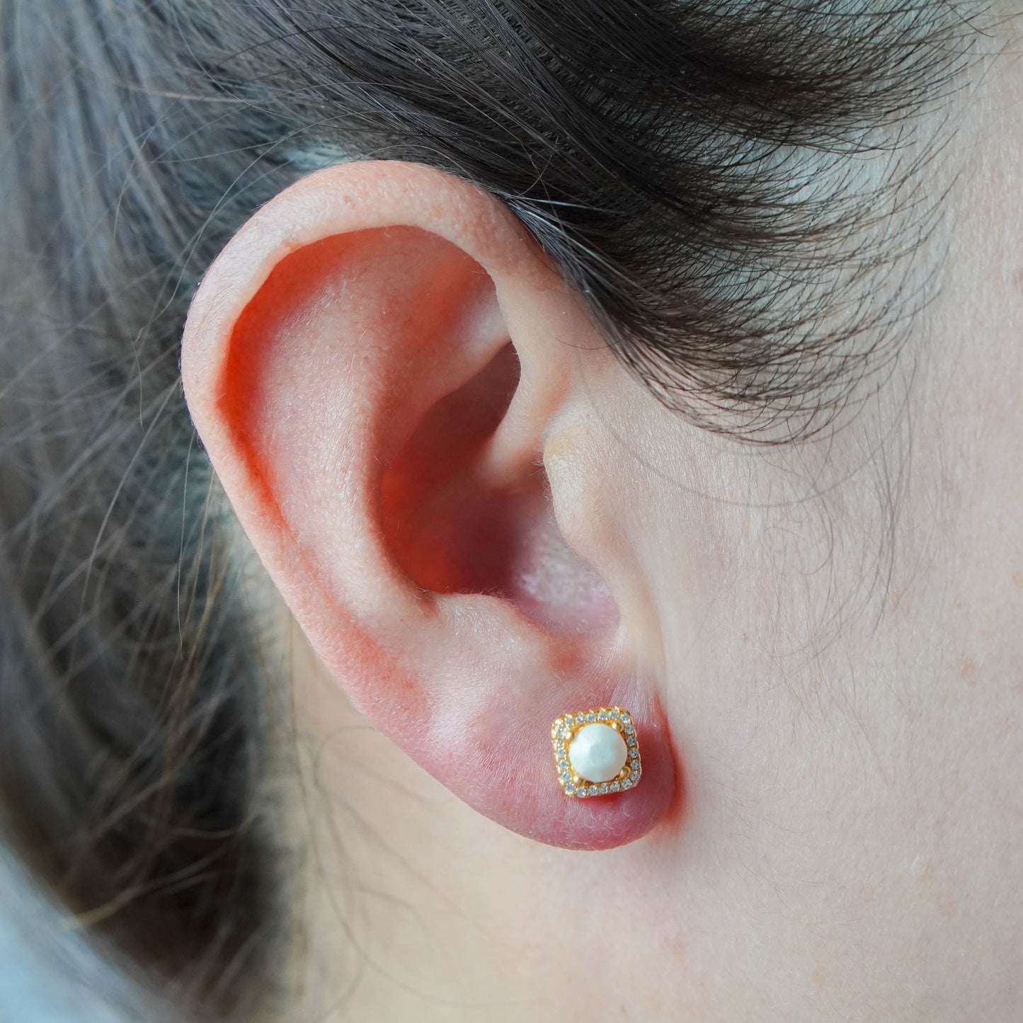 Princess Solitaire Breastmilk Ear Studs