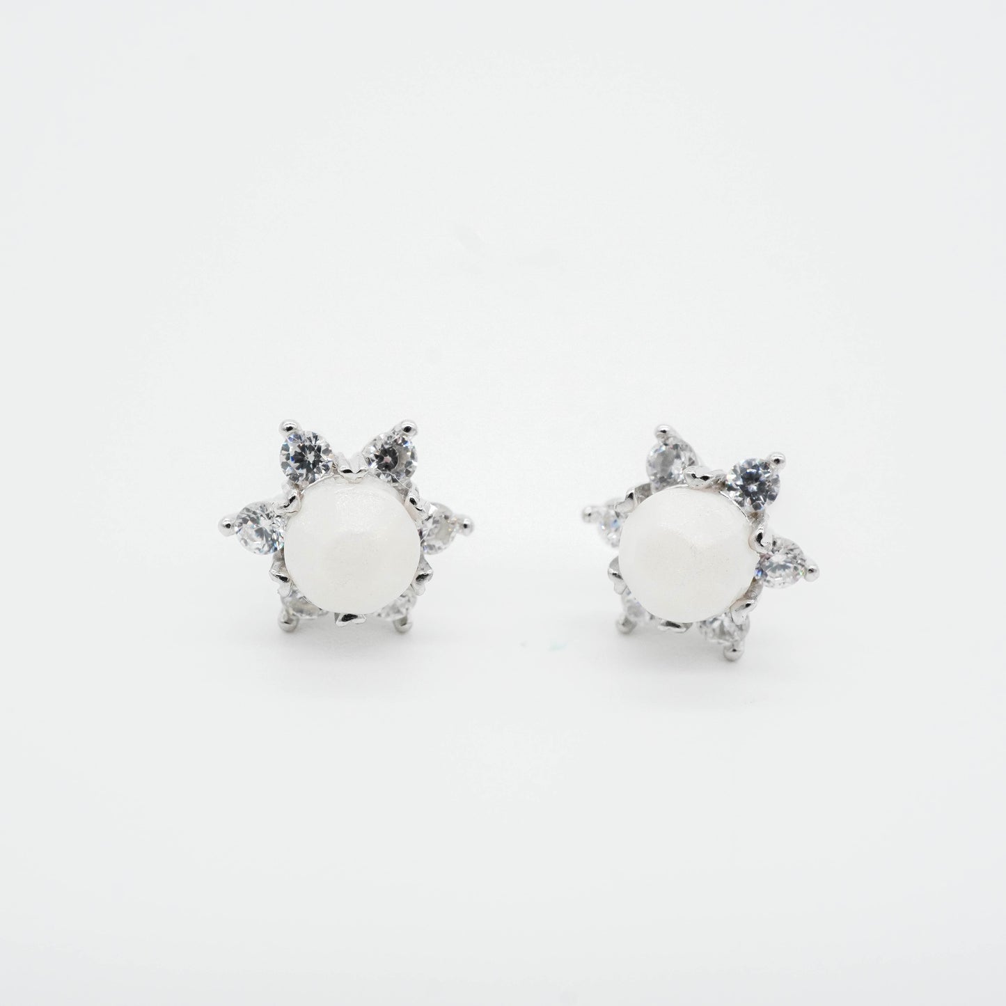 Claudine Solitaire Breastmilk Ear Studs