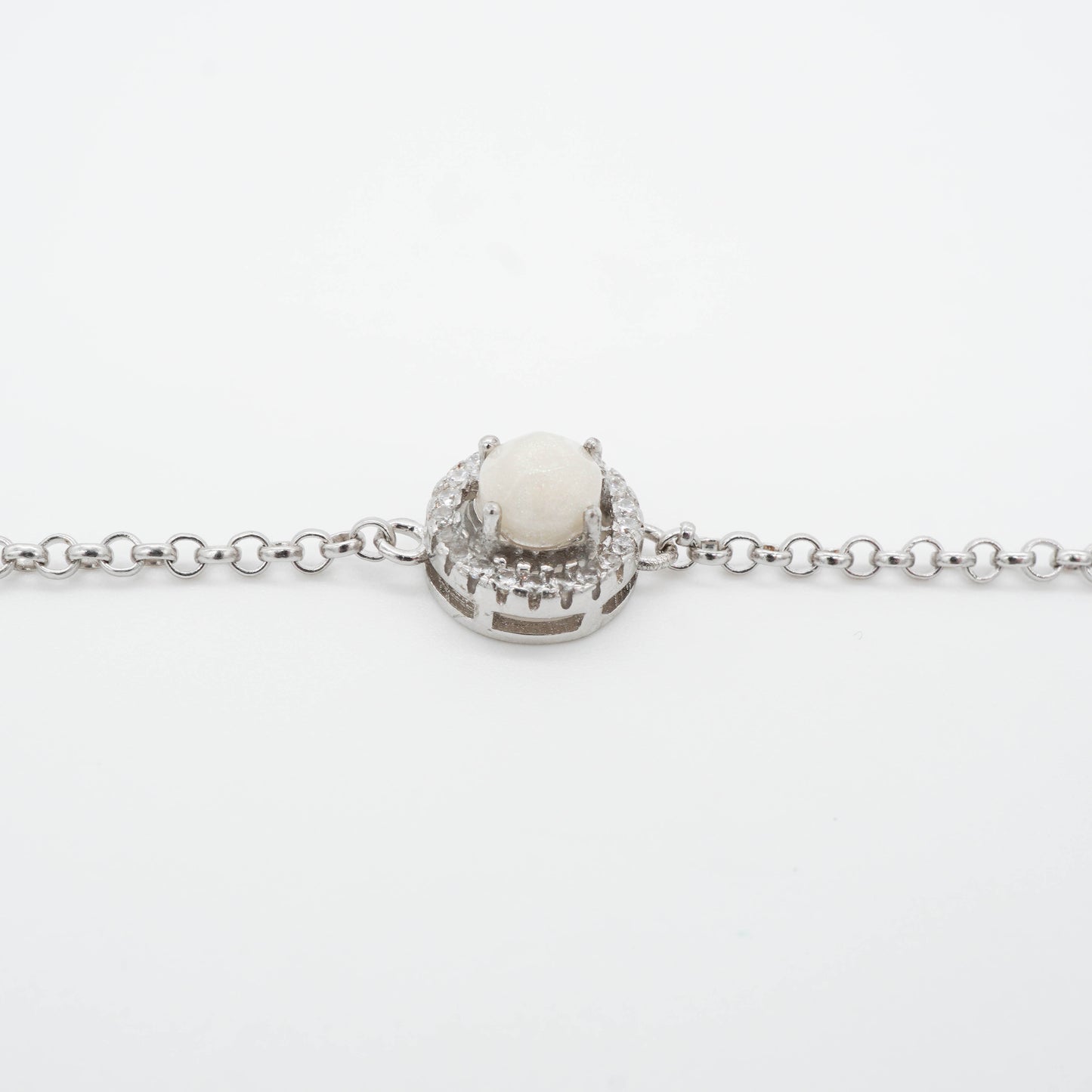 Halo Solitaire Breastmilk Bracelet