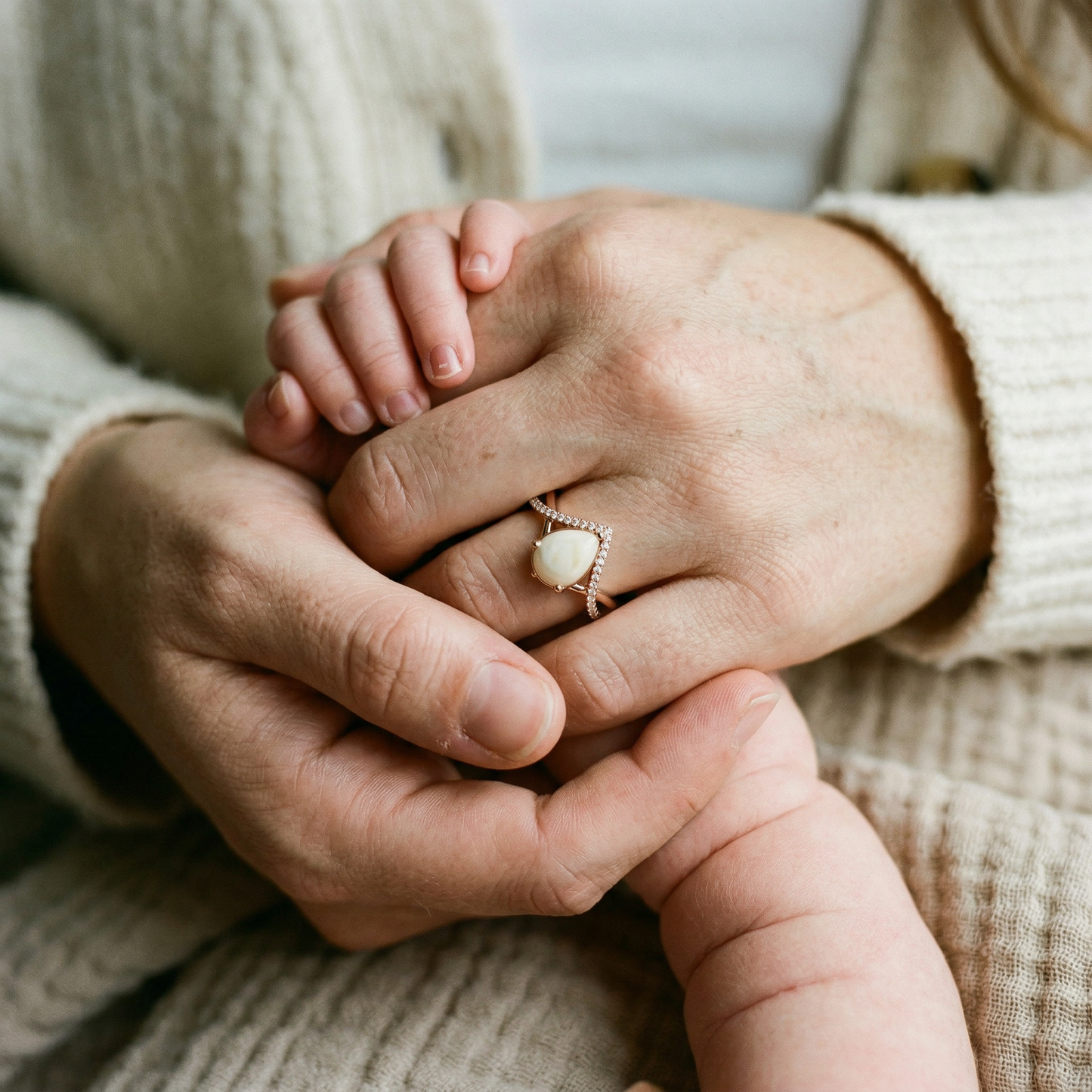 Jasmine Solitaire Breastmilk Ring