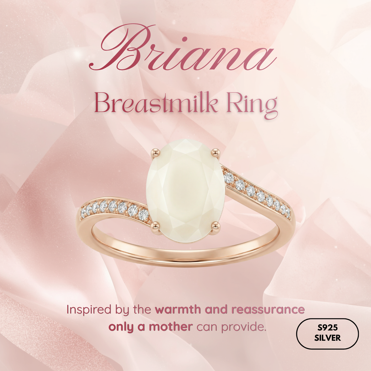 Briana Solitaire Breastmilk Ring