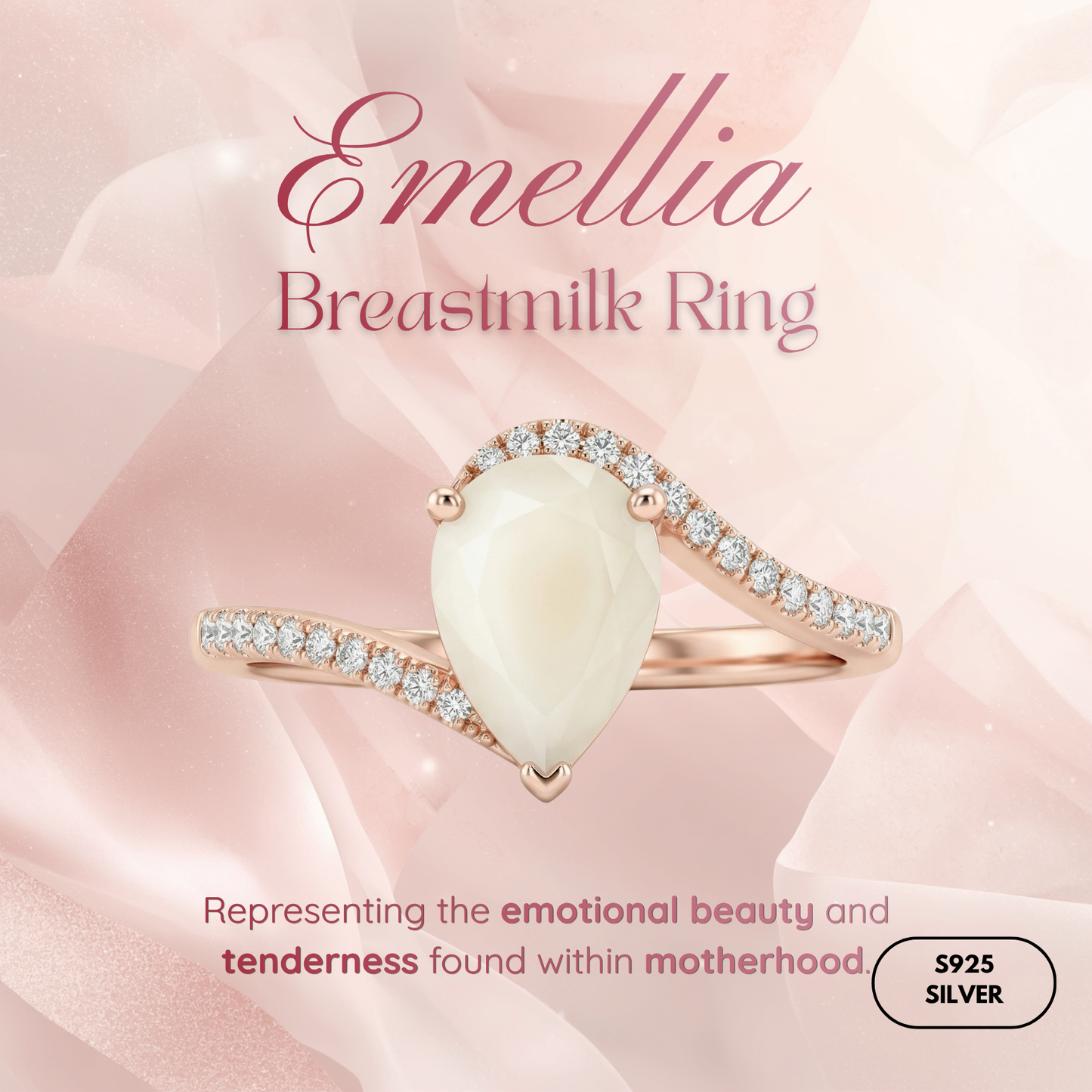 Emellia Solitaire Breastmilk Ring