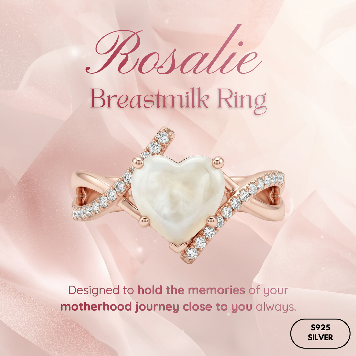 Rosalie Solitaire Breastmilk Ring