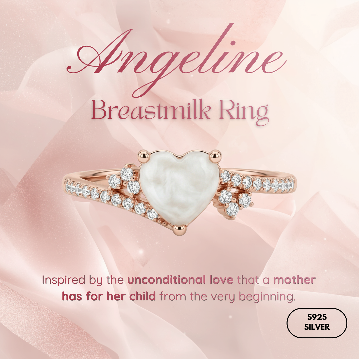 Angeline Solitaire Breastmilk Ring
