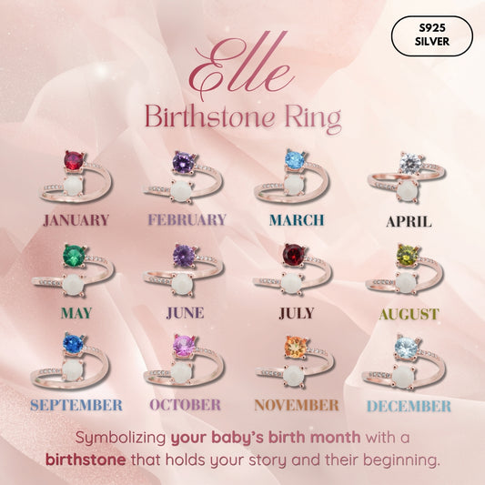 Elle Birthstone Breastmilk Ring