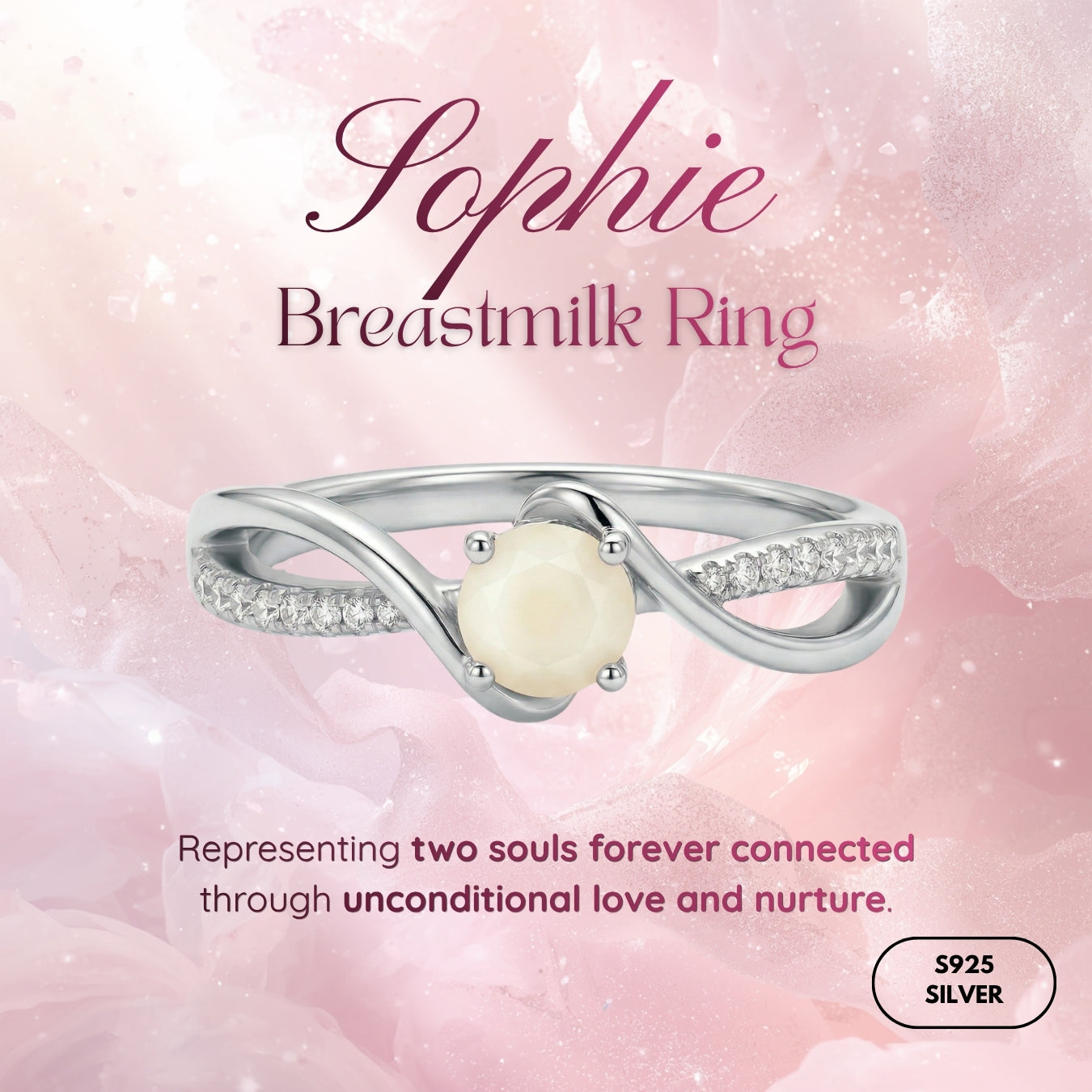 Sophie Solitaire Breastmilk Ring