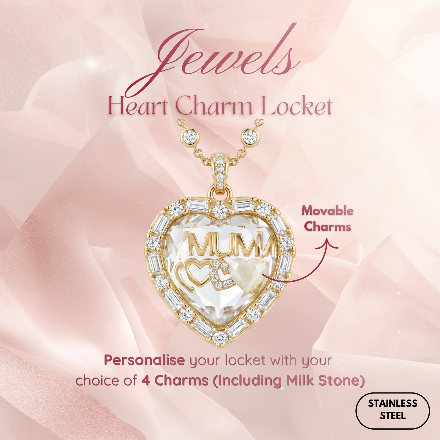Jewels Heart Charm Locket