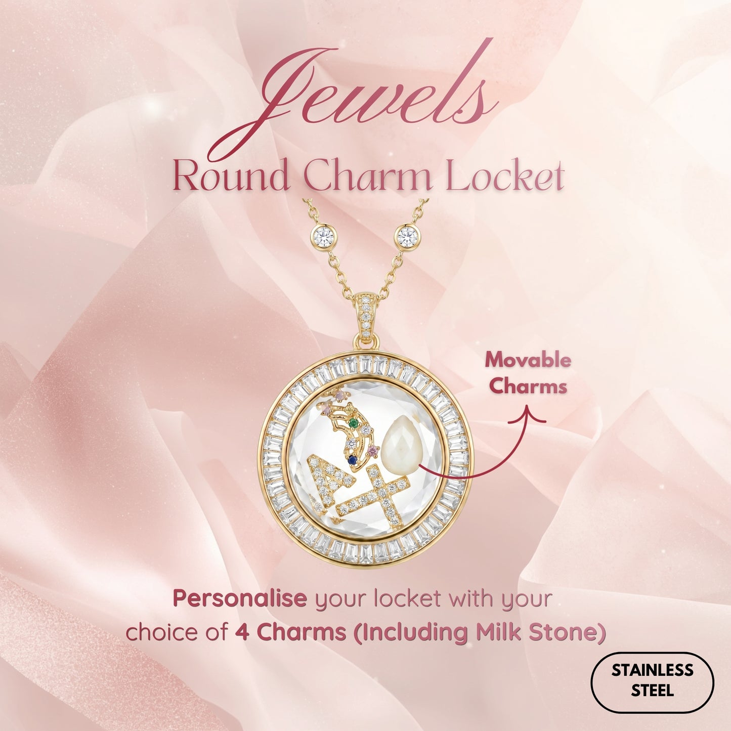 Jewels Round Charm Locket