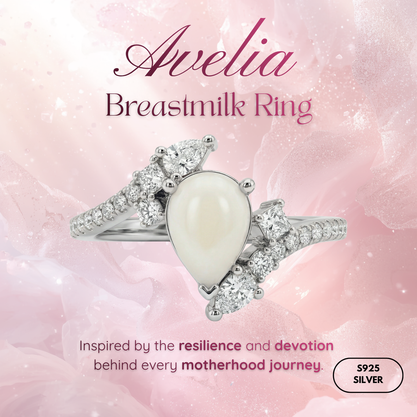 Avelia Solitaire Breastmilk Ring