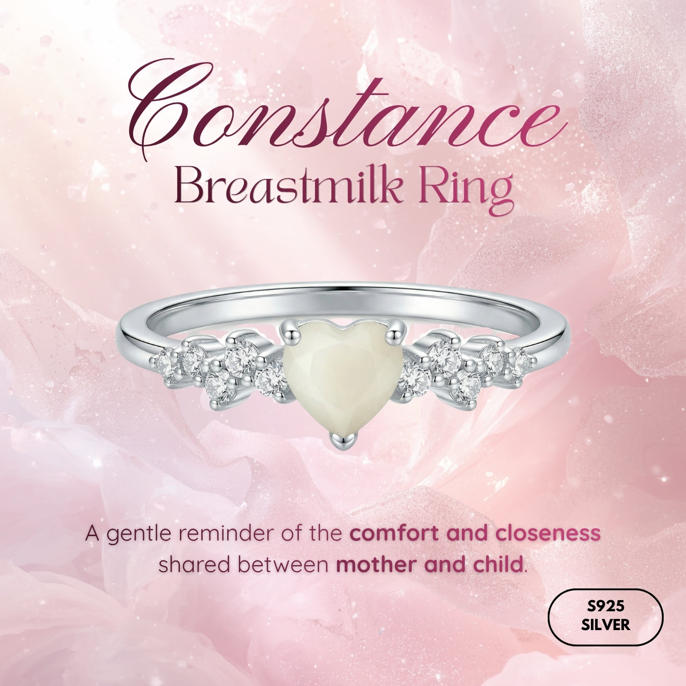 Constance Solitaire Breastmilk Ring