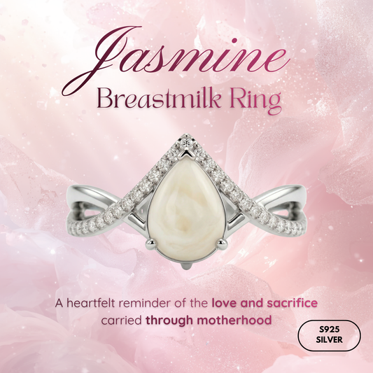 Jasmine Solitaire Breastmilk Ring