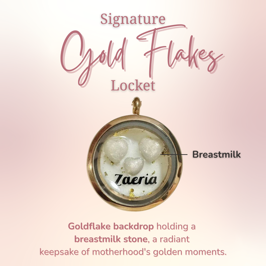 Signature Locket with Gold Flakes Background