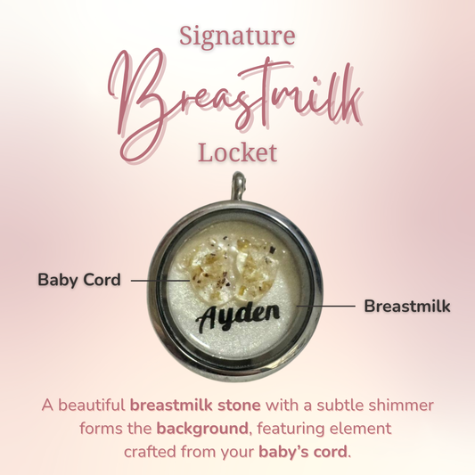 Signature Locket with Breastmilk Background | 2 Elements