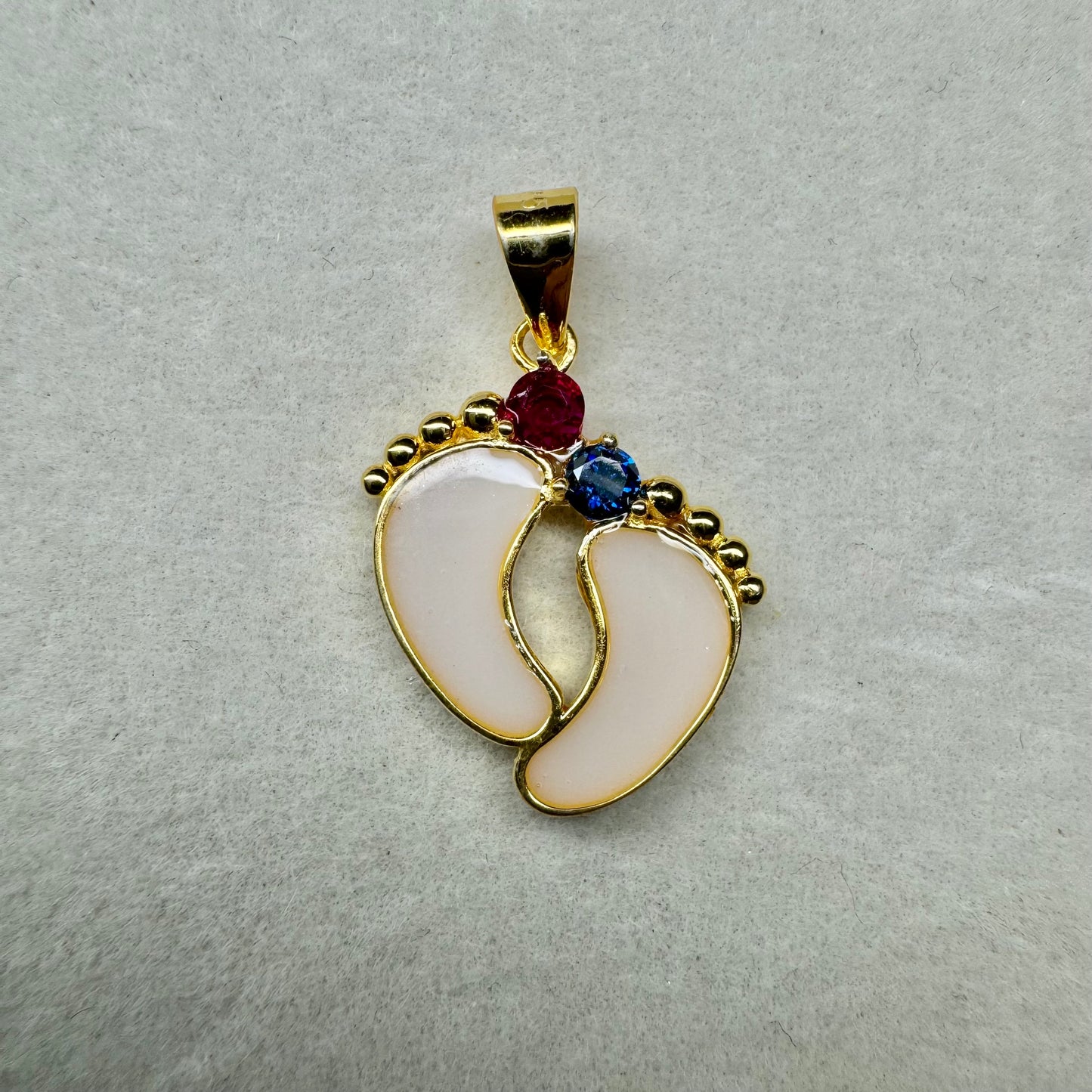 Footprint Birthstone Pendant