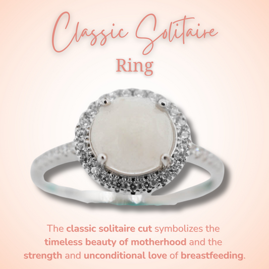 Classic Solitaire Breastmilk Ring