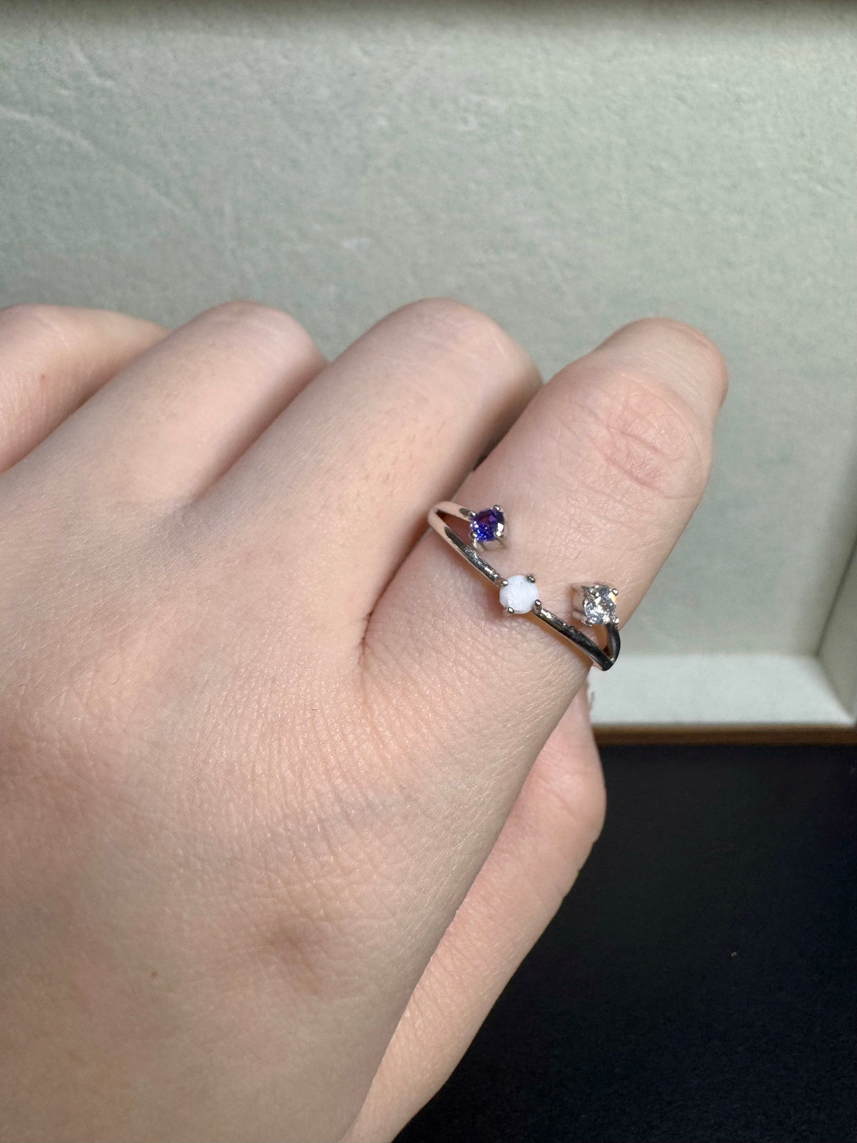 Isabelle Double Birthstone Breastmilk Ring