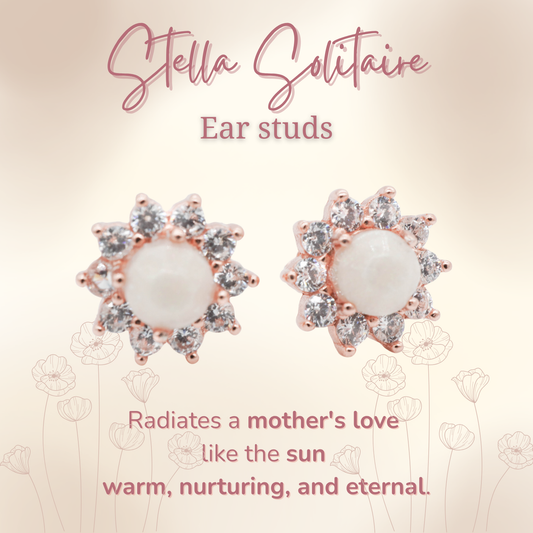 Stella Solitaire Breastmilk Ear Studs