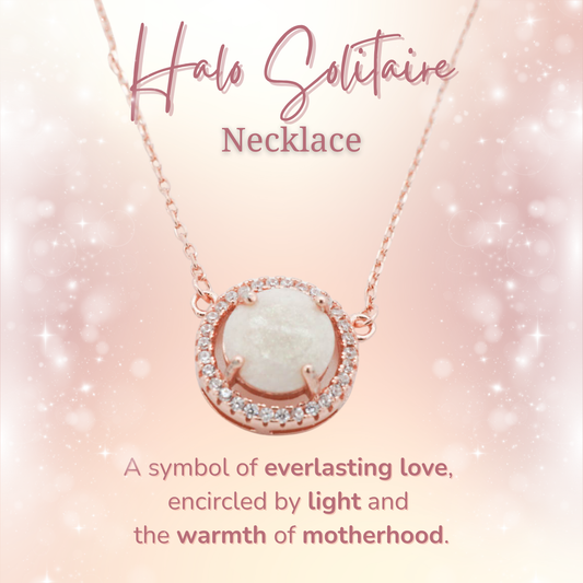 Halo Solitaire Breastmilk Necklace