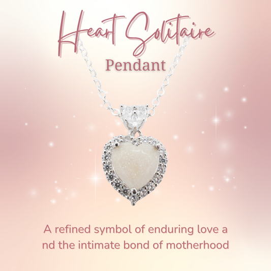 Heart Solitaire Breastmilk Pendant