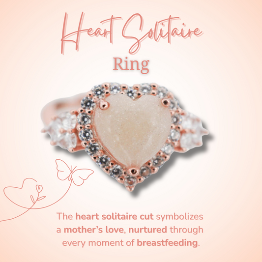Heart Solitaire Breastmilk Ring