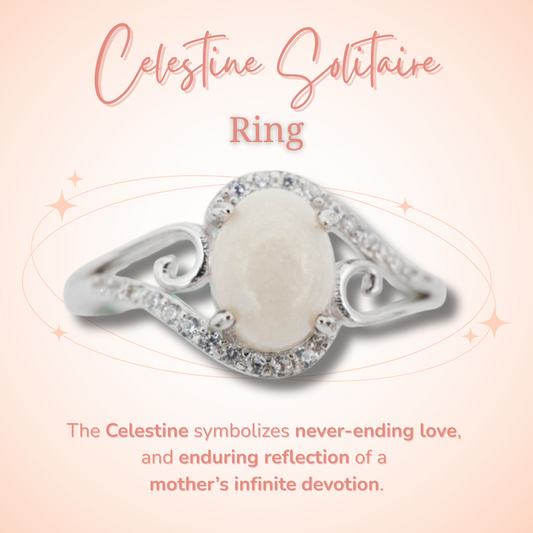 Celestine Solitaire Breastmilk Ring