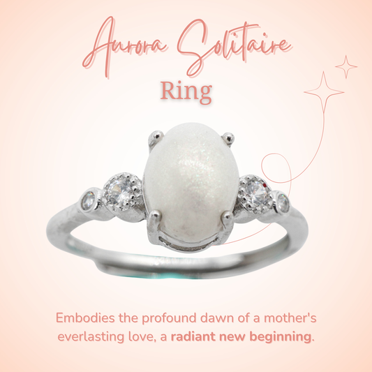 Aurora Solitaire Breastmilk Ring