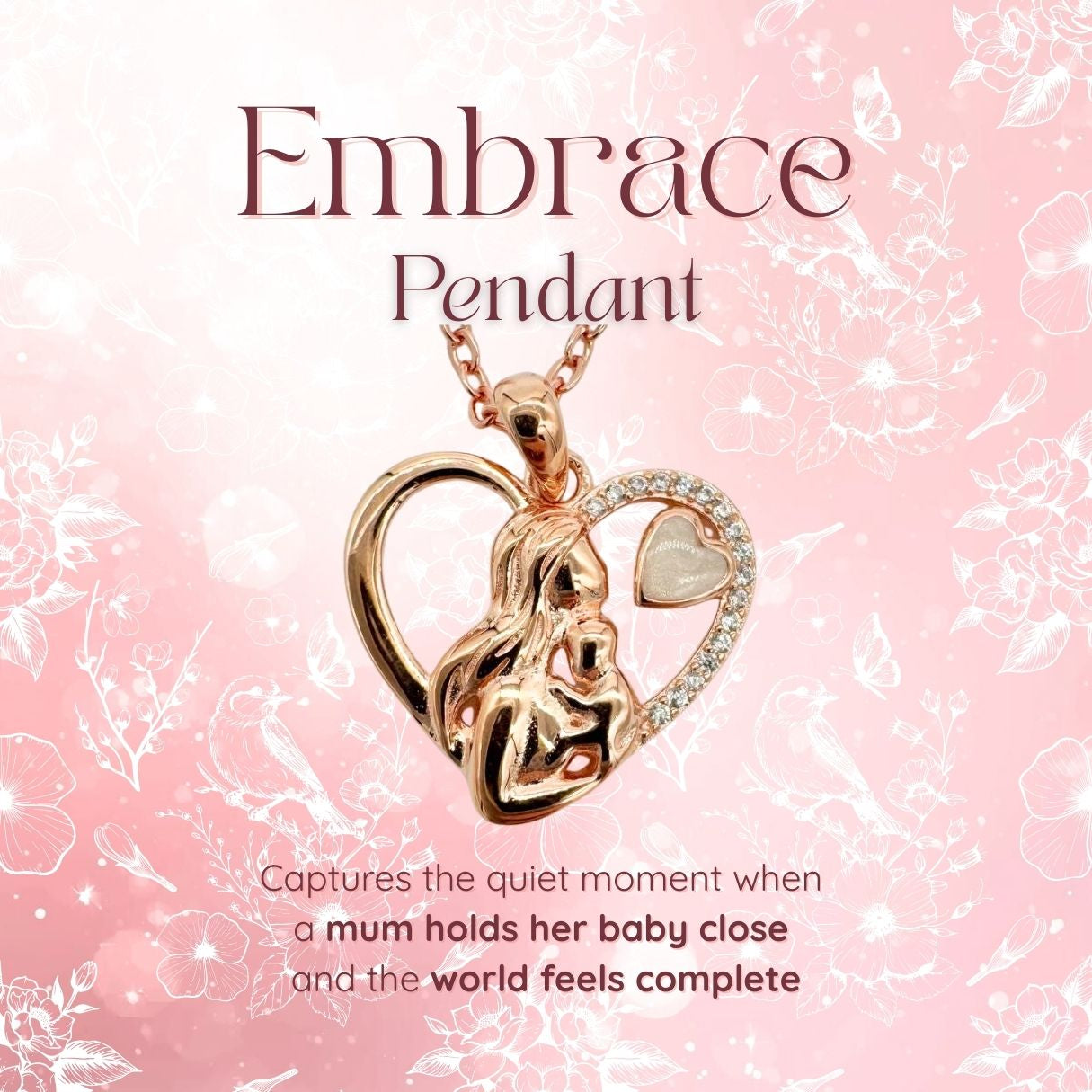 Embrace Heart Breastmilk Pendant