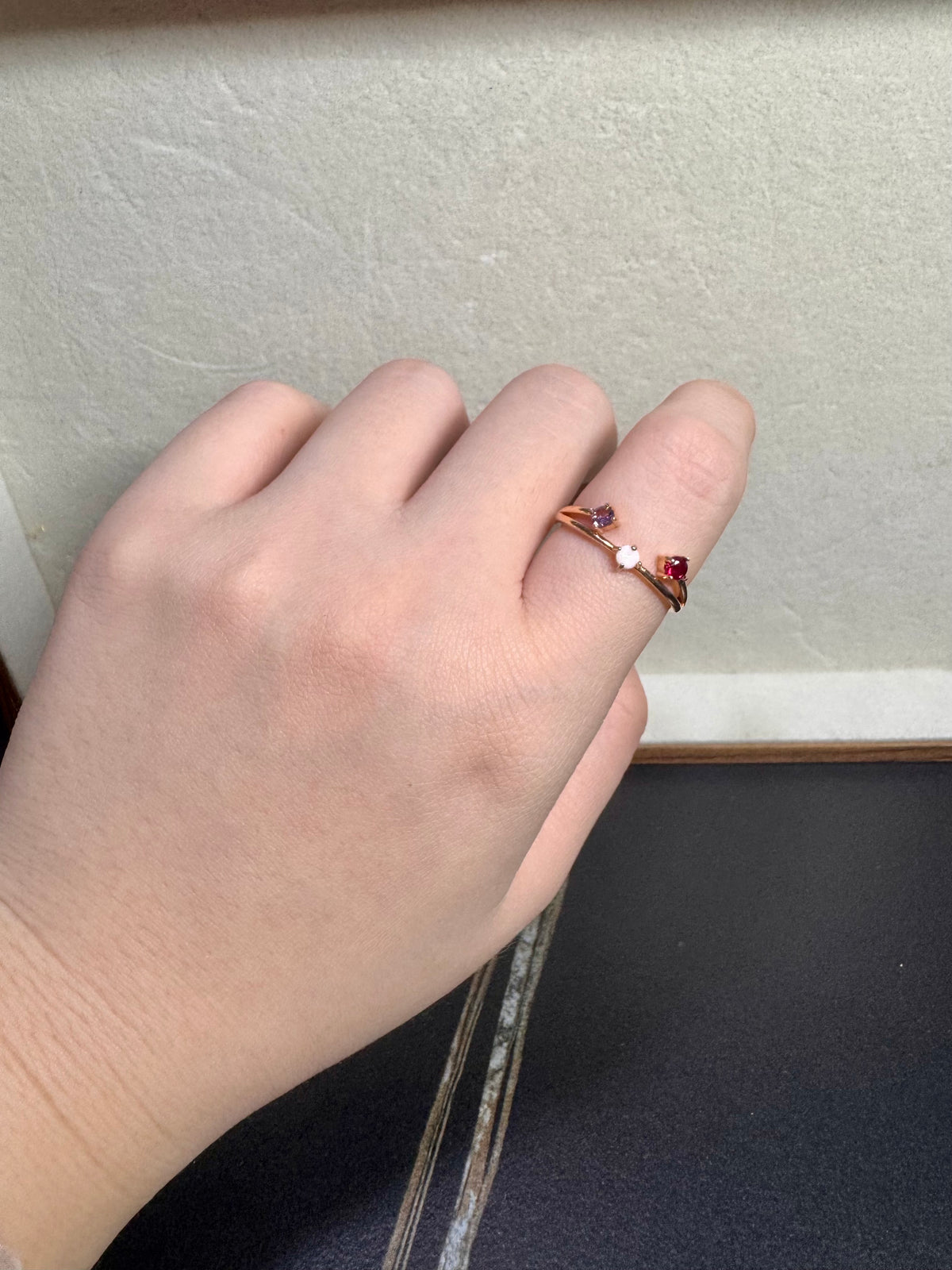 Isabelle Double Birthstone Breastmilk Ring