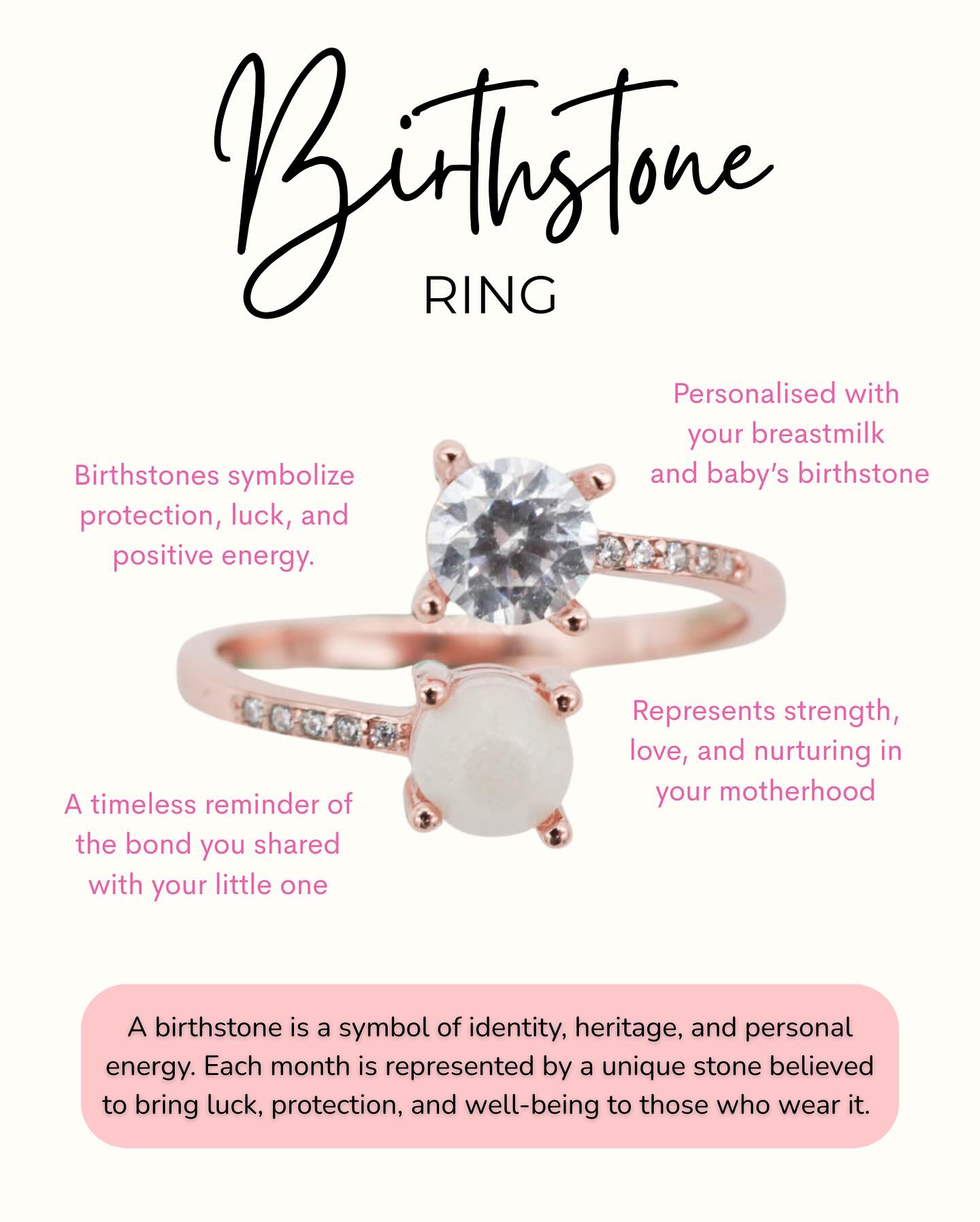 Elle Birthstone Breastmilk Ring
